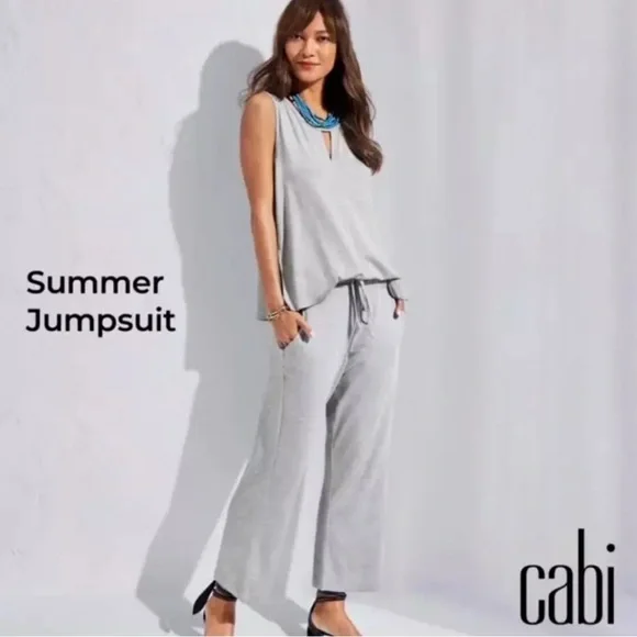 EUC Cabi Gray Sleeveless Jumpsuit - Picture 5 of 9